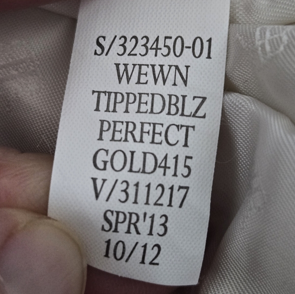 Banana Republic Mustard Yellow Ivory Tipped Blazer One Button Size 8 Preppy - Picture 14 of 16